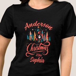 Camiseta Triblenda Navidades decorados nombre de familia editable