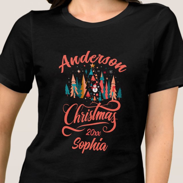 Camiseta Triblenda Navidades decorados nombre de familia editable (Subido por el creador)