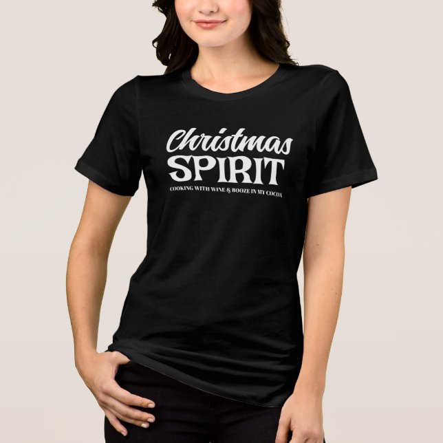 Camiseta Triblenda Navidades Espíritu Divertido discurso de alcohol e (Anverso)