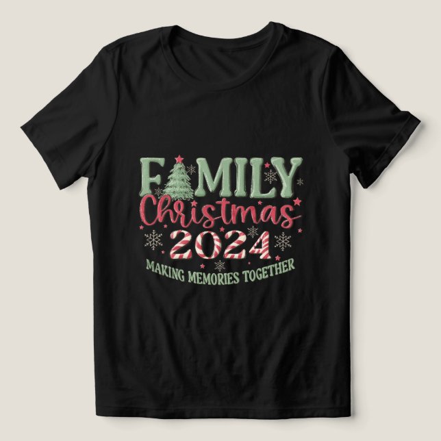 Camiseta Triblenda Navidades familiares 2024 Negro (Diseño delantero )