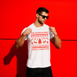 Camiseta Triblenda Navidades familiares personalizados de estilo suét