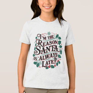 Camiseta Triblenda Navidades familiares Tees   Razón por la que Santa
