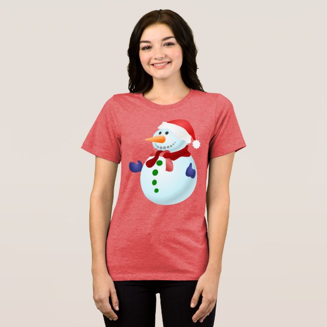 Camiseta Triblenda Navidades felices de Snowman (Anverso Completo )