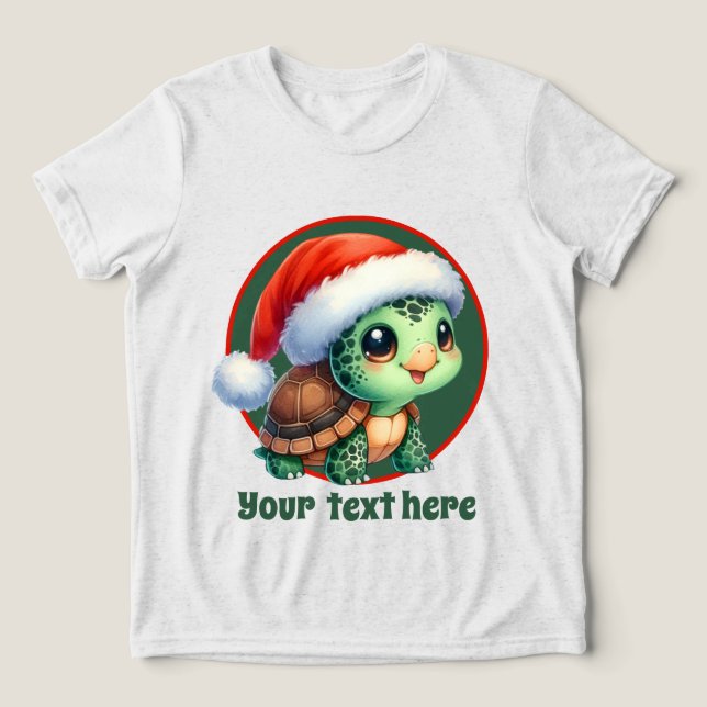 Camiseta Triblenda Navidades festivos tortuga marina añaden texto (Diseño delantero )