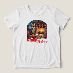 Camiseta Triblenda Navidades Fox con Stockings y Holly