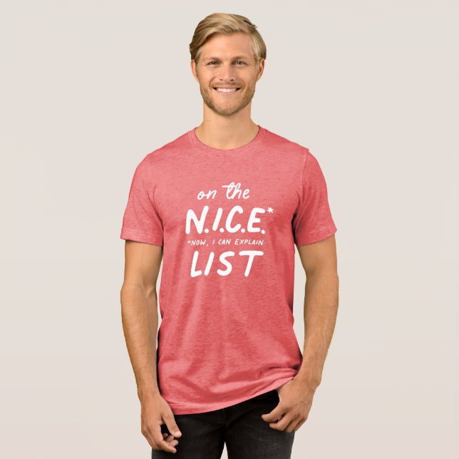 Camiseta Triblenda Navidades graciosos de lista traviesa (Anverso Completa)