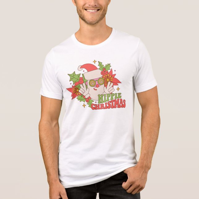 Camiseta Triblenda Navidades hippie Santa Retro (Anverso)