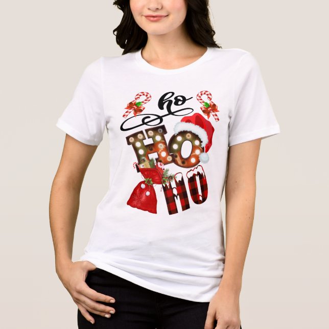 Camiseta Triblenda Navidades Ho Ho Ho Ho Ho Ho Festividades Modernas (Anverso)