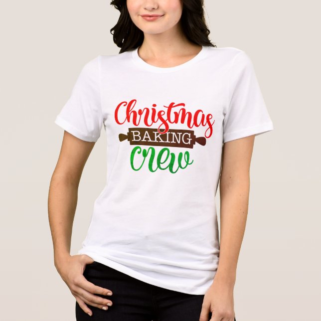 Camiseta Triblenda Navidades modernos de hornear Crew | Días festivos (Anverso)