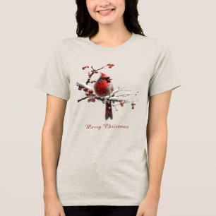 Camiseta Triblenda Navidades Red Cardinal Holiday Women's