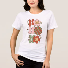 Camiseta Triblenda Navidades Retro Ho Ho Ho Ho Happy Face y Disco Bal
