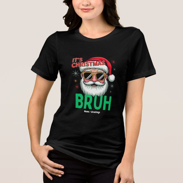Camiseta Triblenda Navidades retro Santa Meme navidad graciosa (Anverso)