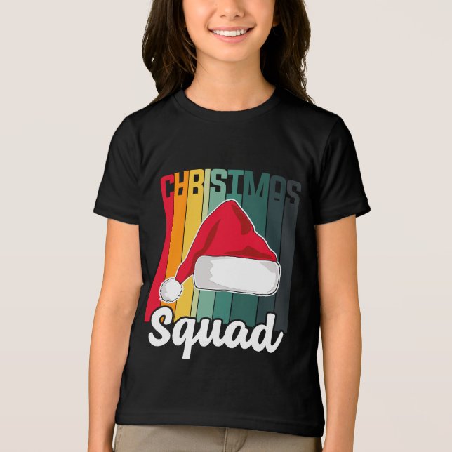 Camiseta Triblenda Navidades Retro Squad Santa Hat Festividad (Anverso)