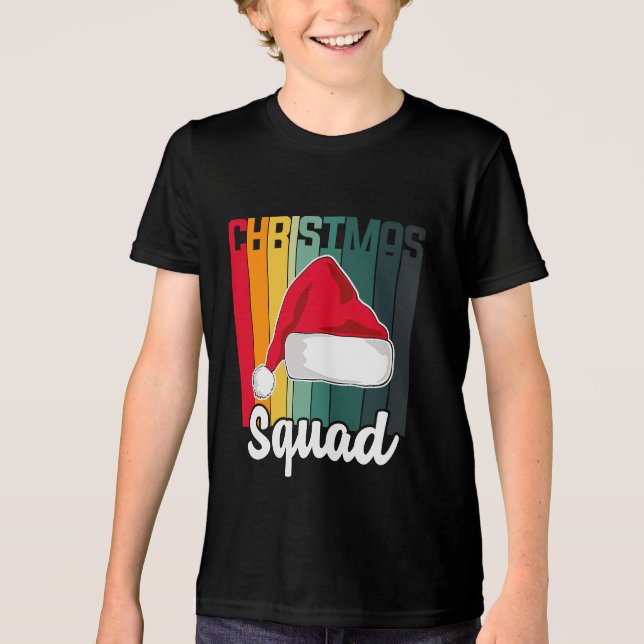 Camiseta Triblenda Navidades Retro Squad Santa Hat Festividad (Anverso)