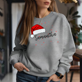 Camiseta Triblenda Navidades Santa Cap Nombre personalizado Familia c