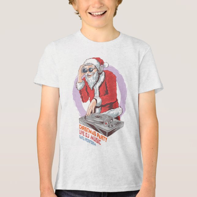 Camiseta Triblenda Navidades Santa DJ | Vacaciones (Anverso)