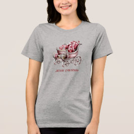 Camiseta Triblenda Navidades Sleigh con regalos de vacaciones mujeres