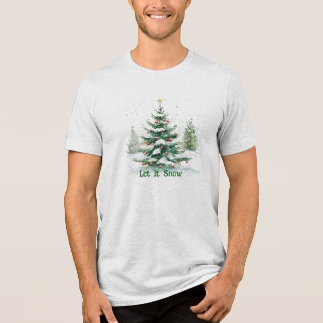 Camiseta Triblenda Navidades Tema Árbol de Navidad Dejar Que Nieva (Anverso)
