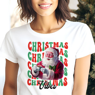 Camiseta Triblenda Navidades Vibes Santa Retro Holiday