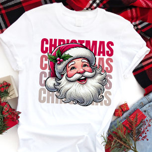 Camiseta Triblenda Navidades Vintage Santa Claus Tipografía