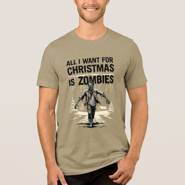 Camiseta Triblenda Navidades zombies de caza quieren zombis para Navi (Anverso)