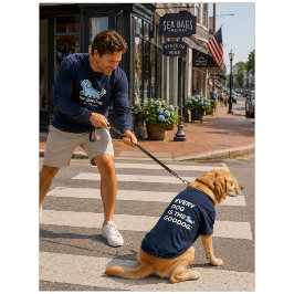 Camiseta Triblenda Navy Dog Lover Men's Double Sided