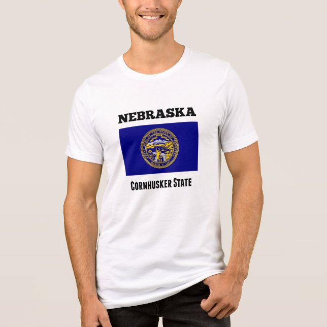 Camiseta Triblenda Nebraska, Estado de Cornhusker, (Anverso)