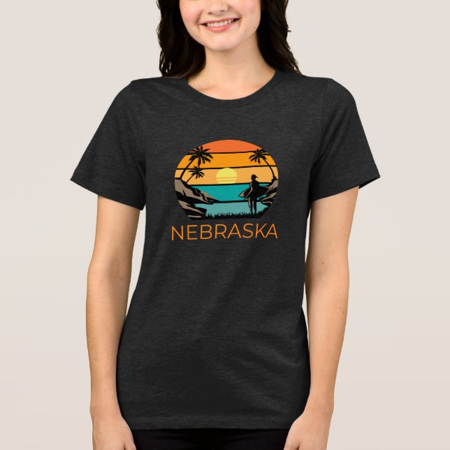 Camiseta Triblenda Nebraska: Surfer's Paradise (Anverso)