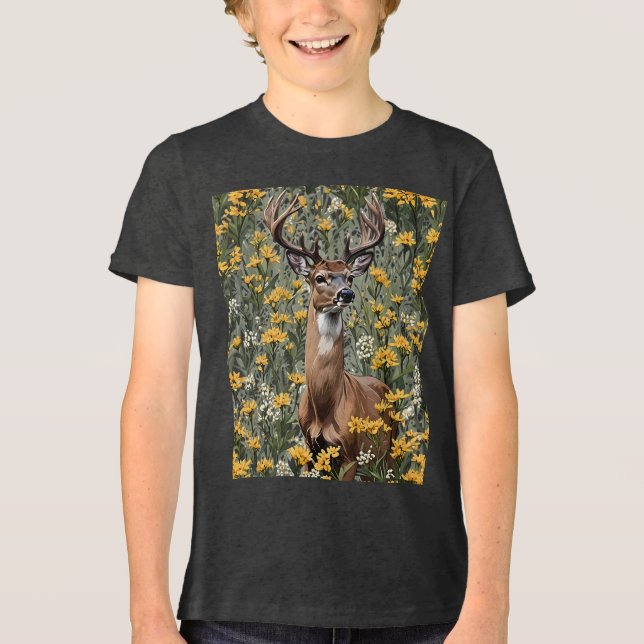 Camiseta Triblenda Nebraskan White Tailing Deer 2 (Anverso)