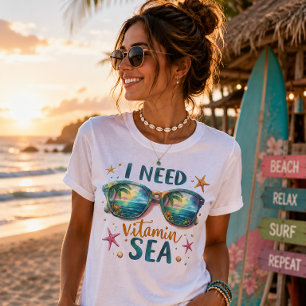 Camiseta Triblenda Necesito Mar de Vitamina Verano Playa
