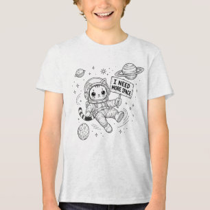 Camiseta Triblenda Necesito Más Espacio Gato Astronauta Divertido