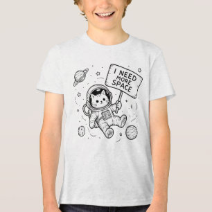 Camiseta Triblenda Necesito Más Espacio Gato Astronauta Divertido