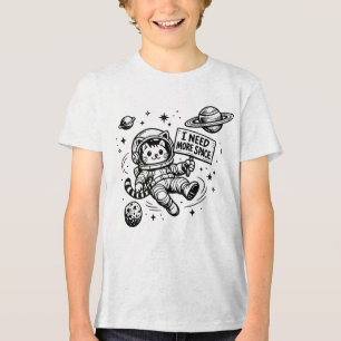Camiseta Triblenda Necesito Más Espacio Gato Astronauta Divertido