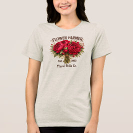 Camiseta Triblenda Negocio Floral Agricultor de Flores Personalizadas