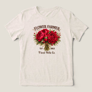 Camiseta Triblenda Negocio Floral Agricultor de Flores Personalizadas