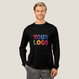 Camiseta Triblenda Negocio Simple de Logotipo y Texto Personalizado
