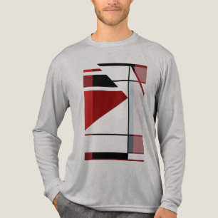 Camiseta Triblenda Negro Rojo Burdeos MCM Look Arte Geométrico Abstra