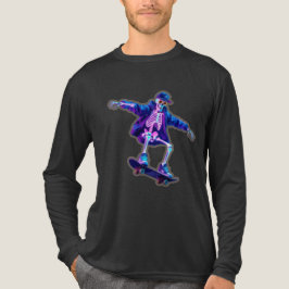 Camiseta Triblenda Neon 3D Skeleton Skateboarding – Funny Streetwear 