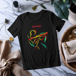 Camiseta Triblenda Neon Flute Line Art | Vibrante camiseta musical