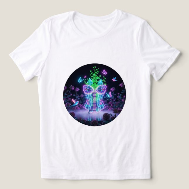Camiseta Triblenda Neon Glow Corset & Butterflies Tee 💖 🦋 (Diseño delantero )