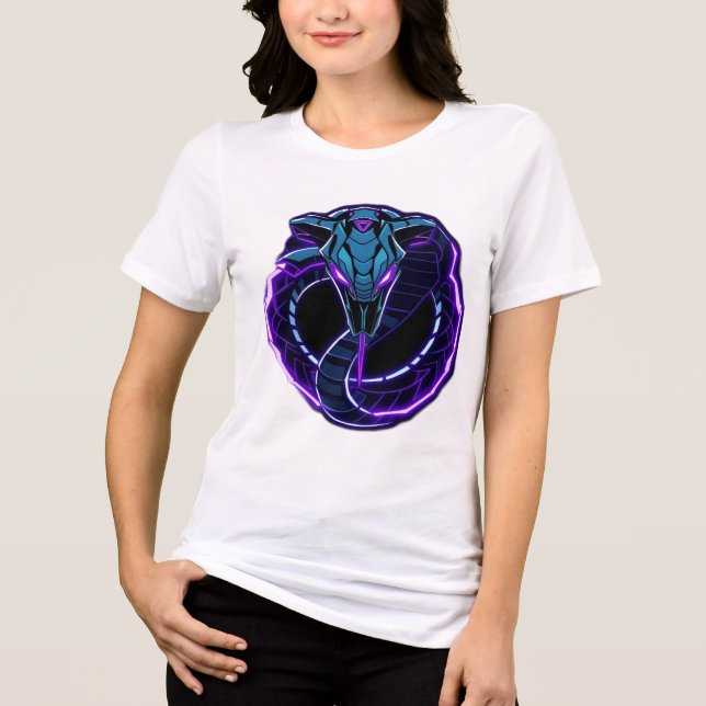 Camiseta Triblenda Neon-Kobra – Wächter des digitalen Dschungels (Anverso)