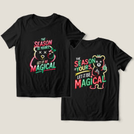 Camiseta Triblenda Neon Magical Christmas Bear Women's Cozy Holiday