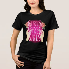 Camiseta Triblenda Neon Pink Girls Girls Girls Sign