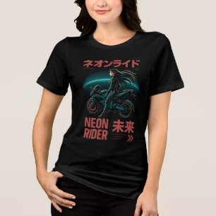 Camiseta Triblenda Neon Rider - Ciber estética japonesa