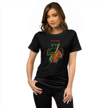 Neon Saxofhone Line Art | Vibrante camiseta musica