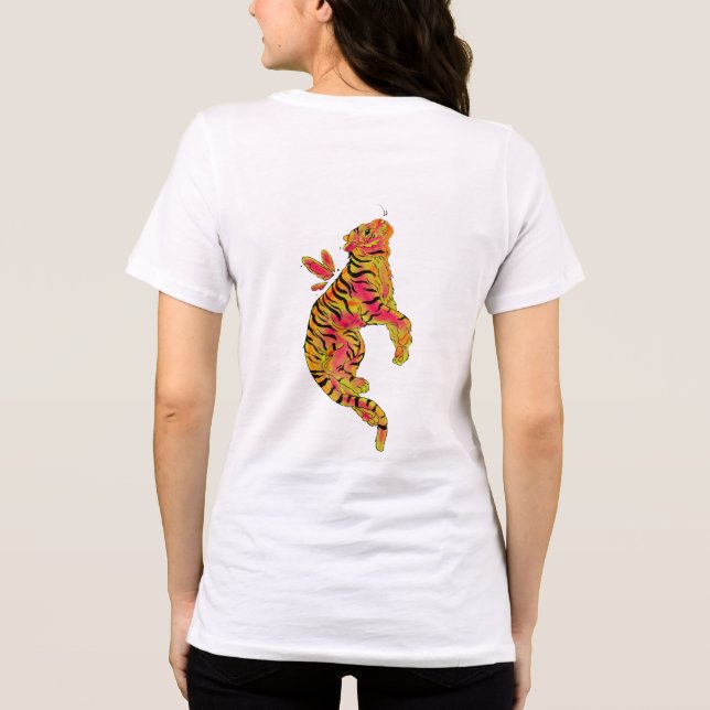 Camiseta Triblenda Neon Tiger surrealista (Reverso )