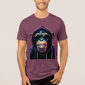 Camiseta Triblenda Neon Vibe – Chimpancé con estilo con sudadera con