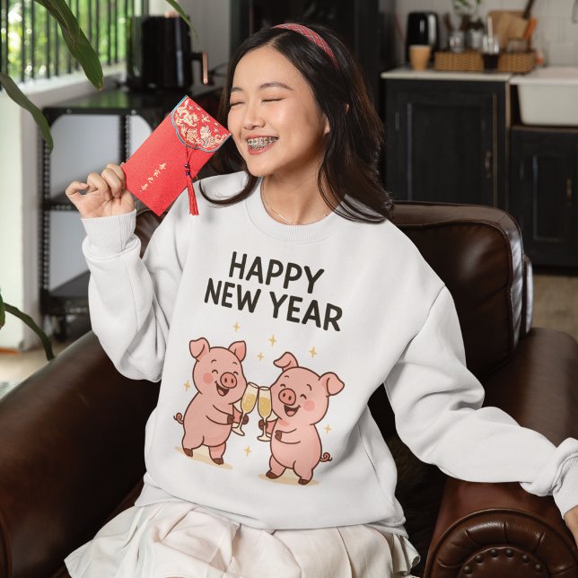 Camiseta Triblenda Neujahr Schweinchen Duo Anstoßen (Subido por el creador)