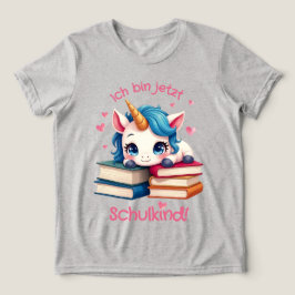 Camiseta Triblenda Niedliches Einhorn mit Büchern - Schulkind |
