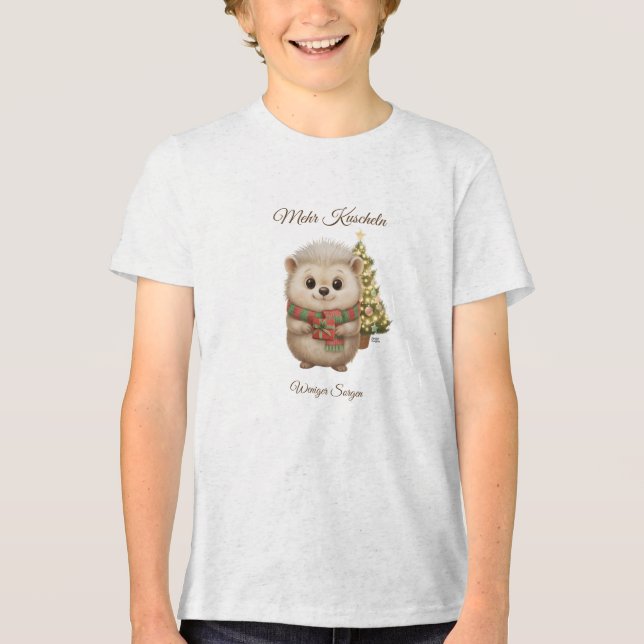 Camiseta Triblenda Niko Igel Kinder Shirt Weihnachten (Anverso)
